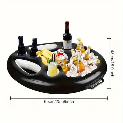 Inflatable Pool  Float Drink Holder - PVC Floating Beverage Salad Fruit Serving Tray for Swimming Pool Beach Parties, Family Gat