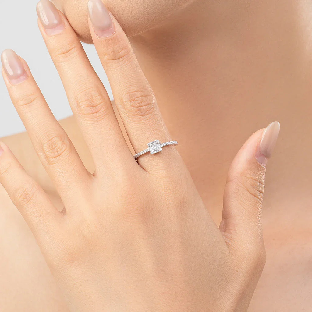 Solid 925 Sterling Silver CZ Ring