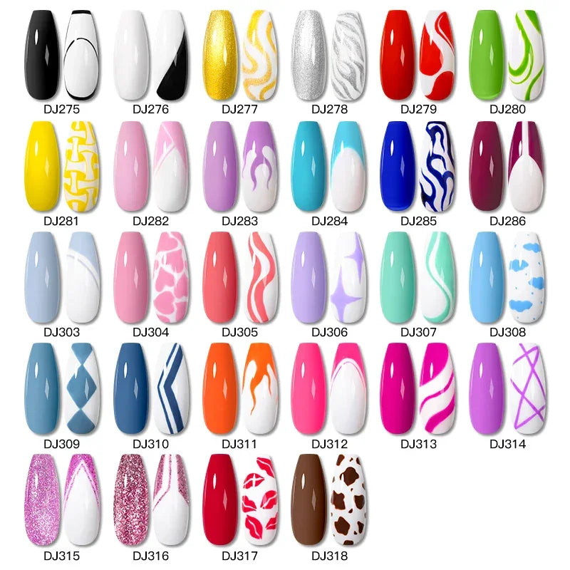 MEET ACROSS 5ml Liner Nail Gel Polish 28 Colors Black White French Pull Line Painting Varnish For UV Nails Art Design Manicure LUXLIFE BRANDS