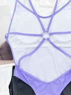 Sexy One Piece Swimsuit Women Ring Linked Bathing Suit String Bandage Swimwear Cut Out Monokini Summer Beach Swim Suit Bather Luxlife Brands