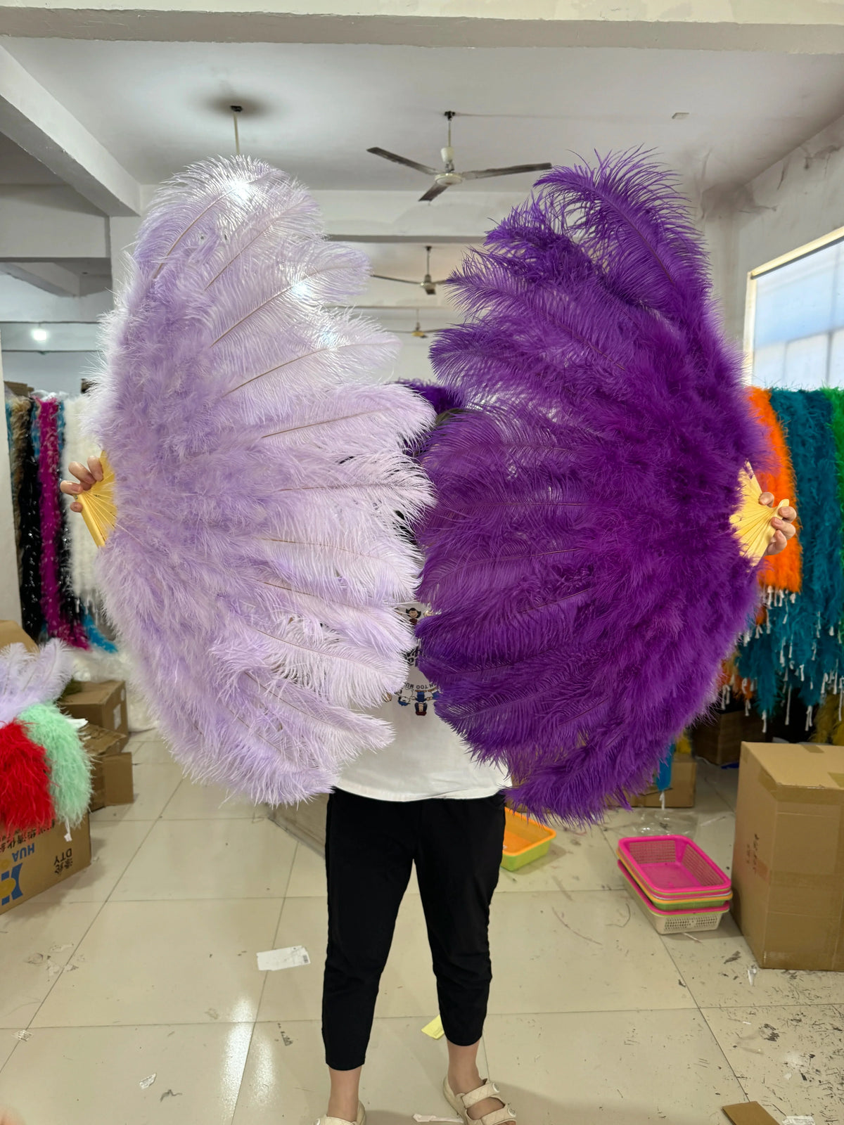 100CM Ostrich Feather Fans