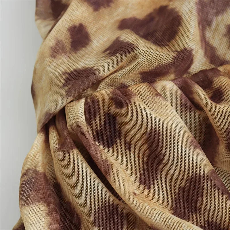 MUJER 2025 Woman Body Leopard Print Mesh Sleeveless Bodysuit Women Summer Tulle Off Shoulder Tight Bodysuit Lingerie Sexy Body