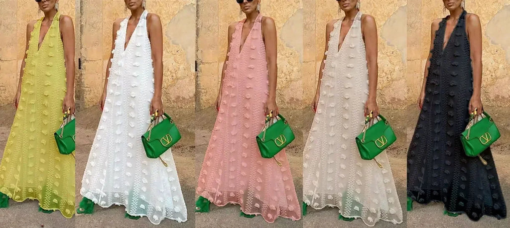 Fashionable neck, floral, floor sweeping cake dress