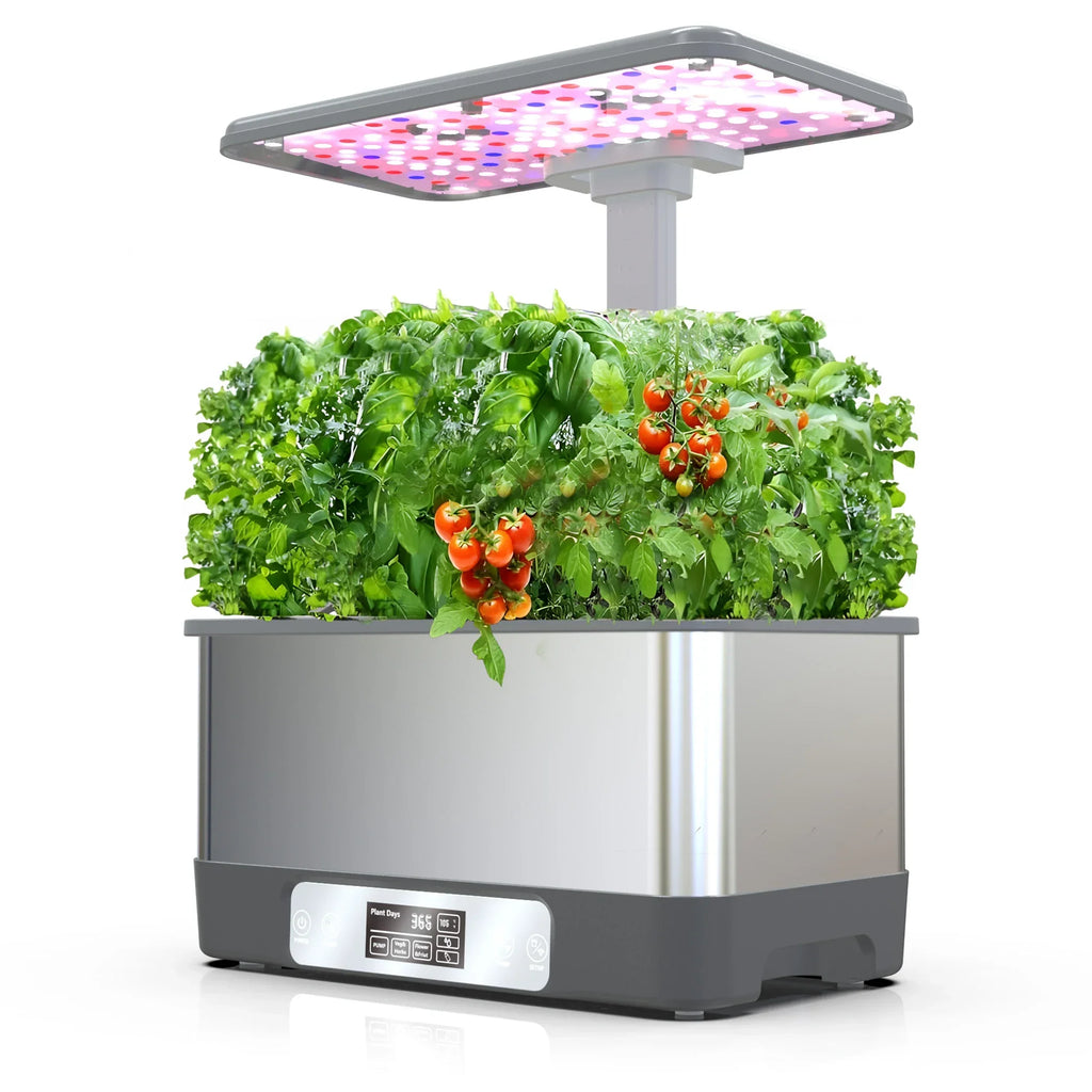 Indoor Herbs Garden, Hydroponics Growing System Kit,8 Pods Soilless Planting Gardening Box with LED Growth Light