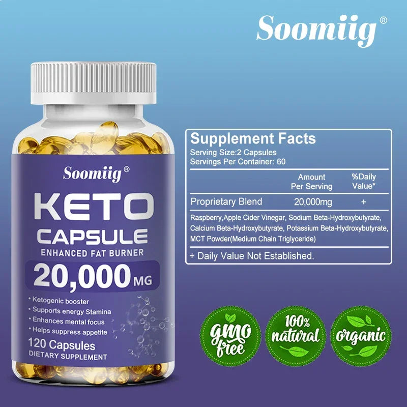 Weight Loss 100% Organic Keto Detox Capsules Flat Belly Deep Cleansing Detox Provides Energy Fat Burning Appetite Suppressant