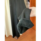 2023 Slim Simple Knit Wide-leg Pants Women's Autumn and Winter High-waisted Moped Pants Thick Casual Pants Straight Luxlife Brands