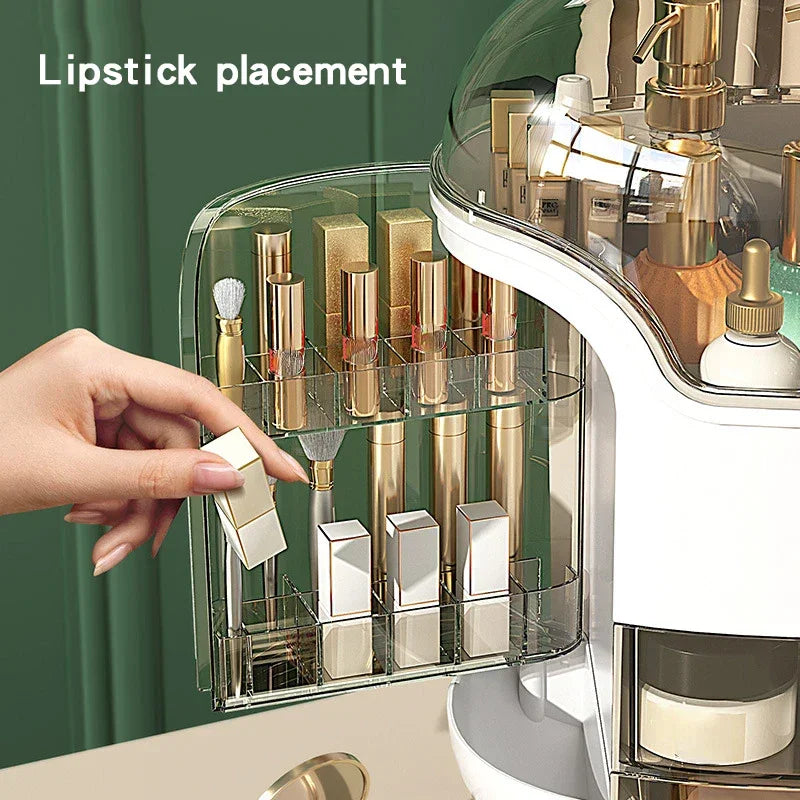 Luxury Desktop Cosmetics Storage Box Dust-proof Makeup Organizer For Cotton Pads Swabs Bathroom Jewelry Organizer for Cosmetics Luxlife Brands
