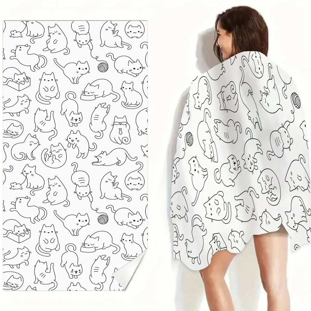 Soft Microfiber Cartoon Beach Towel