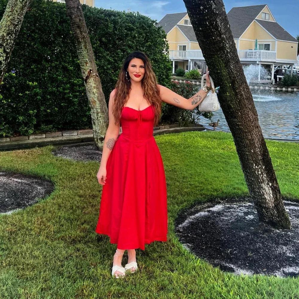 Women’s Spring Midi Dress LUXLIFE BRANDS