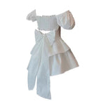 2022 White Sexy Backless Mini Dress Women Korean Fashion Casual Elegant Party Dress Female Ruffle Kawaii Lolita Party Y2k Dress Luxlife Brands