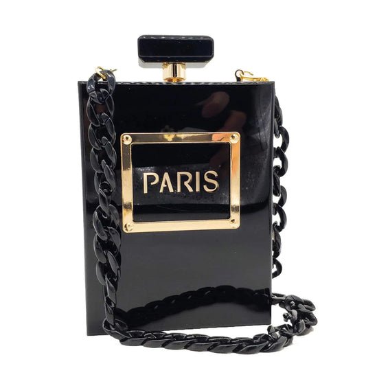 Acrylic Paris Perfume Shaped Crossbody Bag