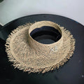 Designer French Elegant Women's Summer RB Letter Straw Hat Wide Brim Breathable Sun Protect Fashionable Beach Vacation Sun Hat Luxlife Brands