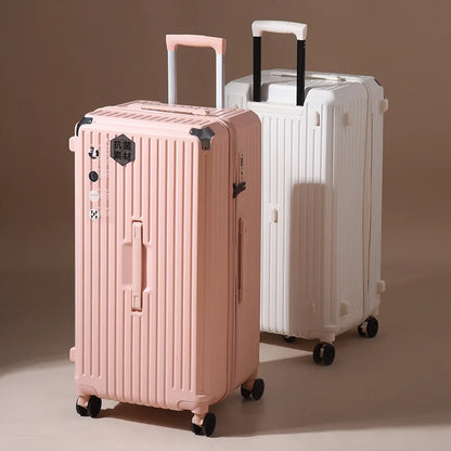 Oversized capacity suitcase student pull rod box 28 "brake wheel luggage password zipper style