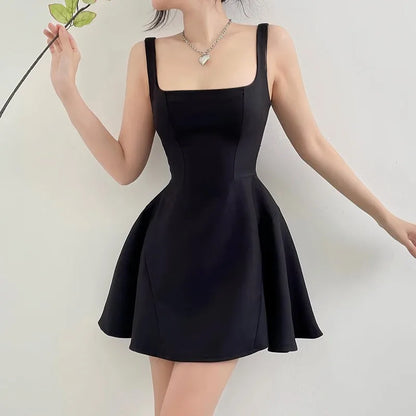 Summer Women Dress Sleeveless Open Back A-line Dress Fashion Casual Daily Versatile Strap Short Dress Roupas Feminina 2023 LUXLIFE BRANDS