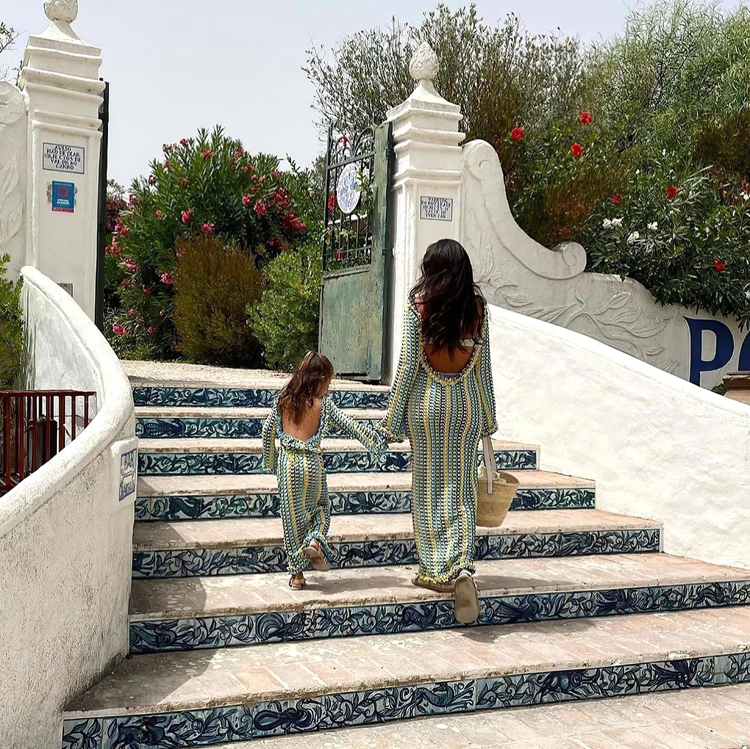 Sexy Backless Flare Sleeve Lace Knit Cut Out Party Beach Maxi Dress 2025 Summer Women Vacation Beachwear Swimsuit Cover Up A2815 Luxlife Brands