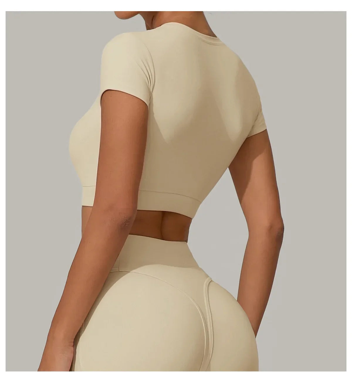 Yoga T-shirt Women's Short Sleeved Sports T-shirt Quick Drying Workout Short Sleeved Pilates Running Tights Exercise Fitness Top