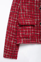 HH Women Fashion Red Texture Skirt Sets Single Breasted Lapel Jacket Coat Side Zipper Shorts Skirts High Street Lady Outfit Luxlife Brands