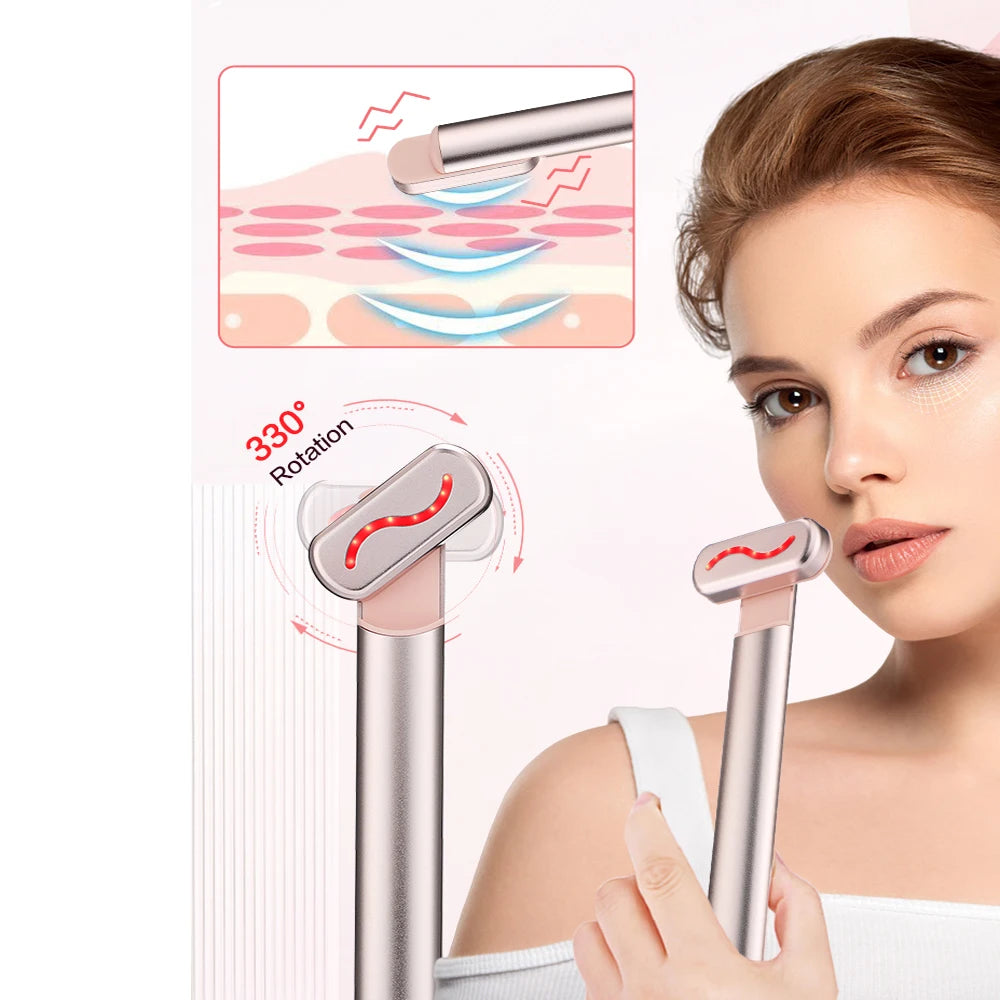 Microcurrent Eye Massage Instrument Red Light Therapy Beauty Health Anti Aging Dilutes Dark Circles Eye Bags Fine Lines