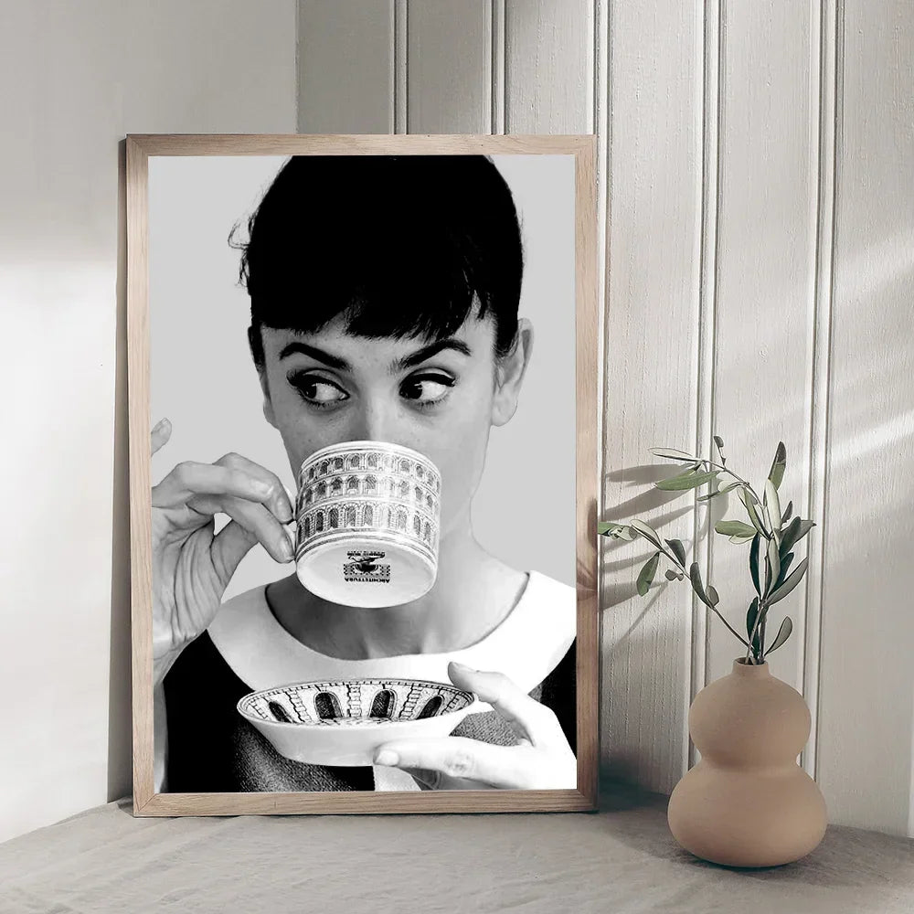 Audrey Hepburn Classic Anime Poster Waterproof Paper Sticker Coffee House Bar Room Wall Decor