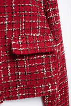 HH Women Fashion Red Texture Skirt Sets Single Breasted Lapel Jacket Coat Side Zipper Shorts Skirts High Street Lady Outfit Luxlife Brands