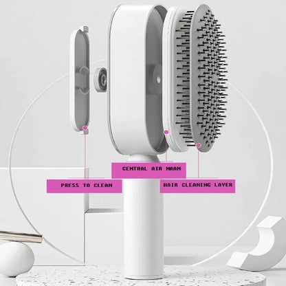 Self Cleaning Hair Brush 3D Air Cushion Massage Comb Airbag Massage Brush One-key Cleaning Detangling Hair Brush Styling Tools LUXLIFE BRANDS