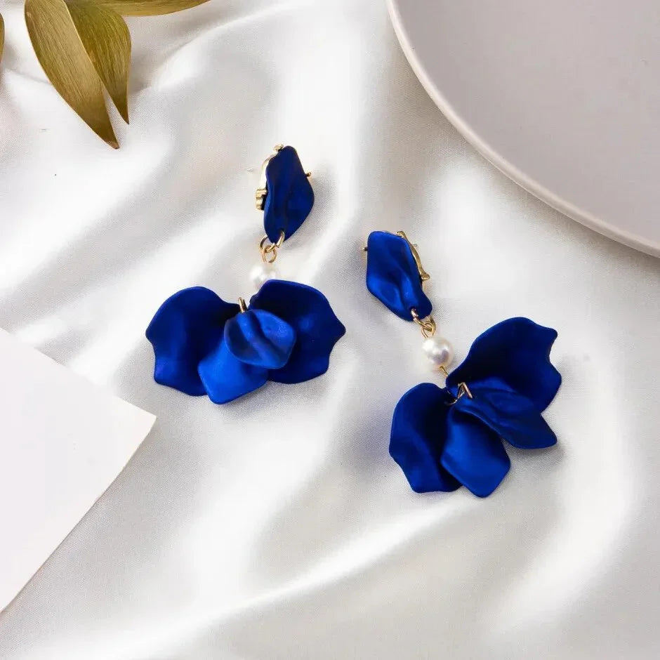 Modern Flower Clip-On Earrings LUXLIFE BRANDS