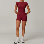 Hearuisavy Women 2 Piece Sport Pants Set Gym Sportswear Workout Short Sleeves Female Push Up Yoga Pants Running Fitness Clothing Luxlife Brands