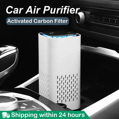 Portable Car Desktop Air Purifier Negative Ion USB Low Noise Mini Home Vehicle Air Cleaner Remove Formaldehyde Odor PM2.5 Pollen LUXLIFE BRANDS
