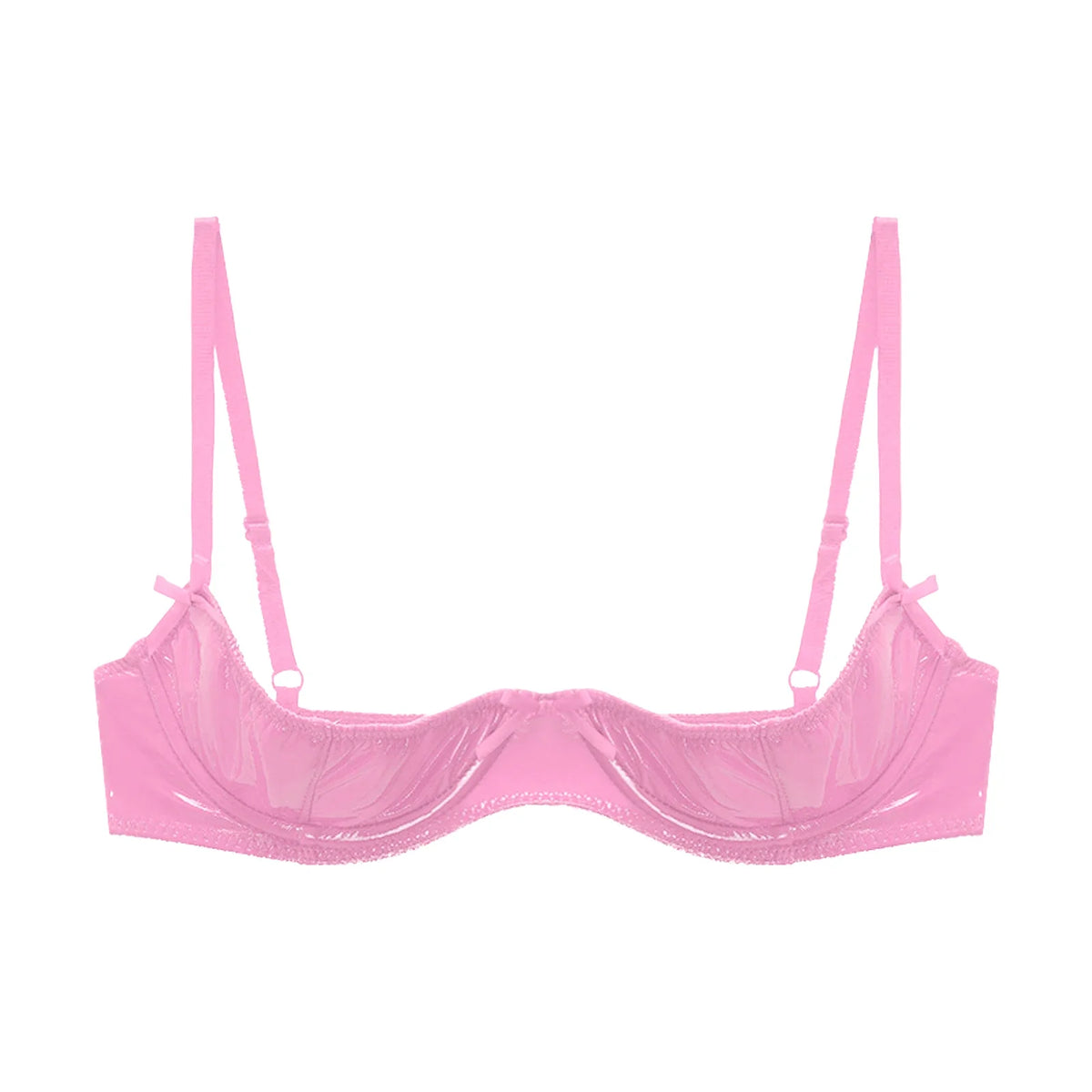 Patent Leather Underwired Open-Cup Bra