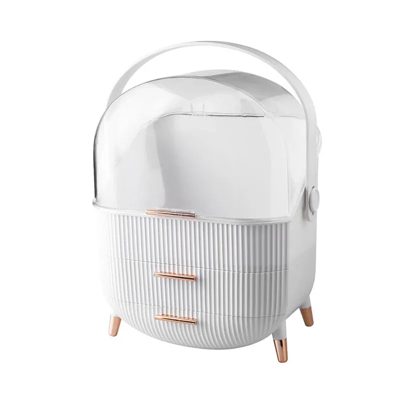 Luxury Desktop Cosmetics Storage Box Dust-proof Makeup Organizer For Cotton Pads Swabs Bathroom Jewelry Organizer for Cosmetics Luxlife Brands