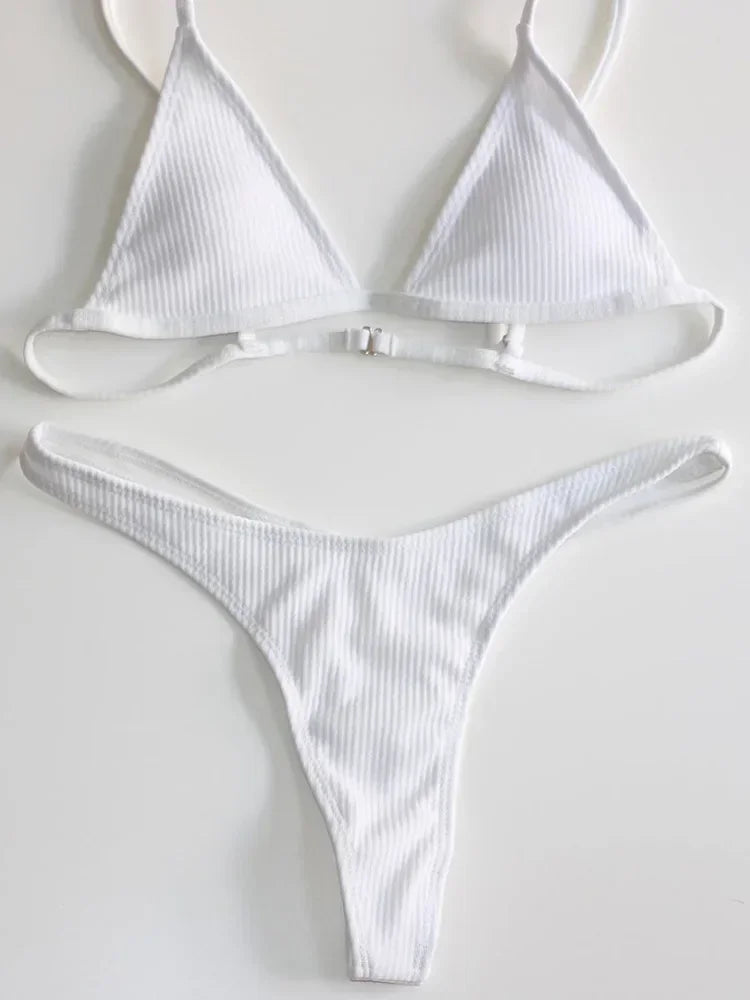 Bandeau Ribbed Bikini LUXLIFE BRANDS