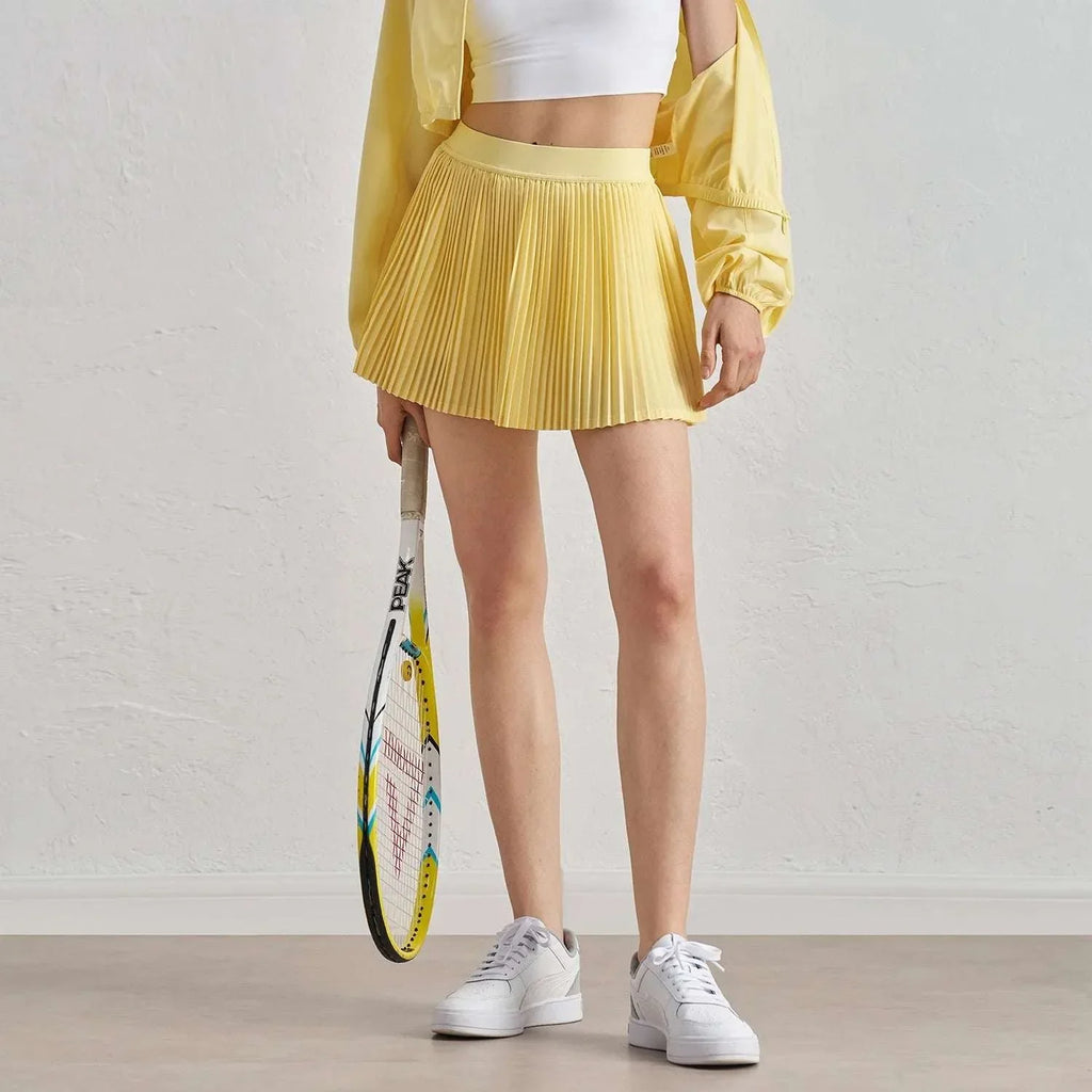 Solid Color Women Tennis Skirts High Waist Yoga Tennis Shorts Dress With Pockets Pleated Pocket Skirt Anti-Exhaust Quick Dry