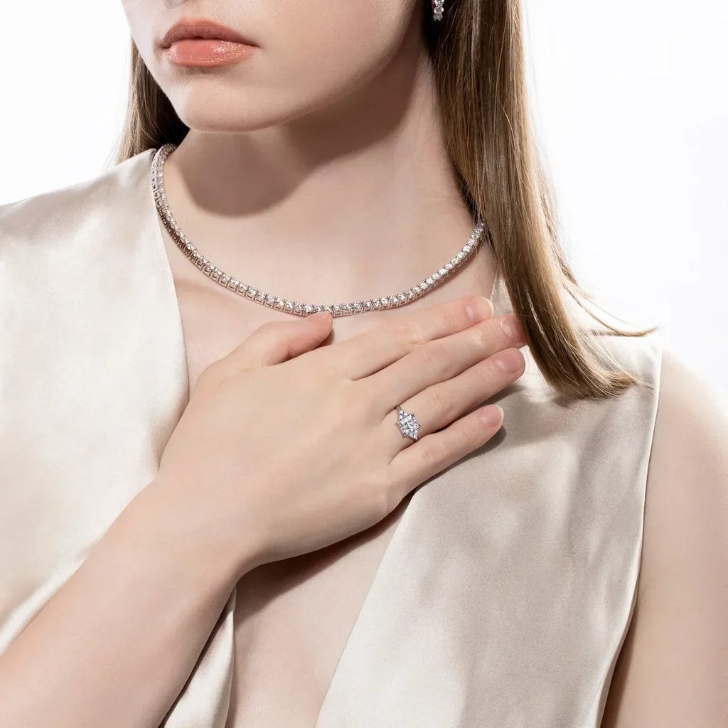 AnuJewel 3ct Radiant Cut D Color Moissanite Engagement Ring 18K Gold Plated Luxurious Wedding Ring Women Jewelry Wholesale