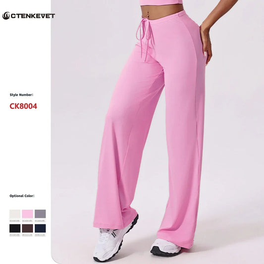 Ctenkevet-High Waist Wide-Leg Yoga Joggers for Women, Female Casual Tracksuit Bottoms, Straight Outdoor Baggy Sweatpants, Autumn
