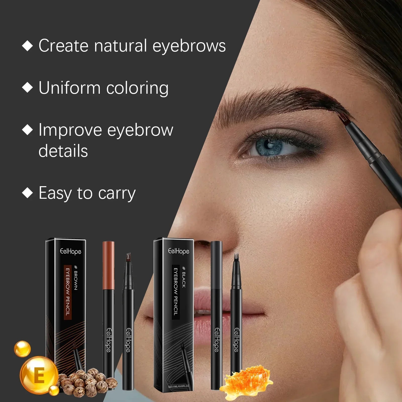 2color Four Claw Eyebrow Pencil Embellishing Eyebrow Shape Delicate Easy To Use Non-smudging Natural Shaping Eyebrow Pencil