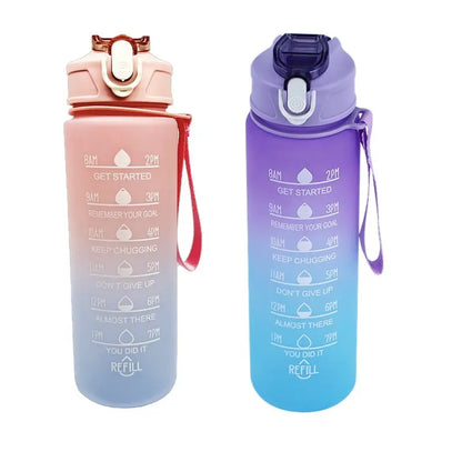 Gradient Sports Water Bottle with Time Marker Leak-proof Cup Motivational BPA Free