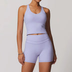 Hearuisavy 2-Piece Yoga Sets Sports Suit Women Fitness Tracksuit Running Workout Shirt Yoga Clothing Quick-Drying Gym Set Women Luxlife Brands