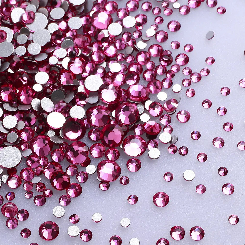 1440PCS SS3-SS20 Mix Size Non-Hotfix Glass FlatBack Rhinestones