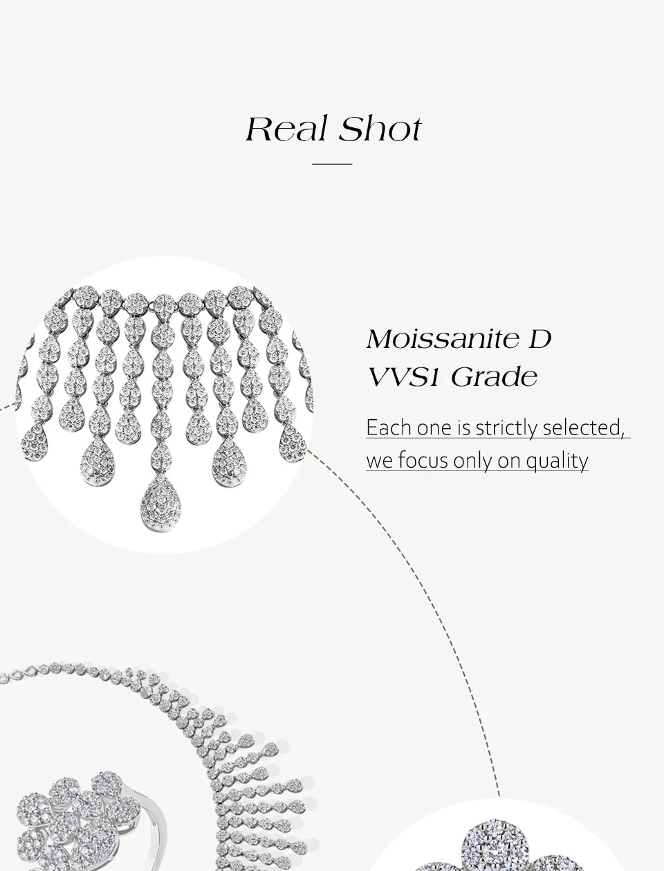 ATTAGEMS Real Moissanite Jewelry Set for Women D VVS1 S925 Sterling Silver Luxury Ring Earrings Bracelet Necklace  Wedding Gifts Luxlife Brands