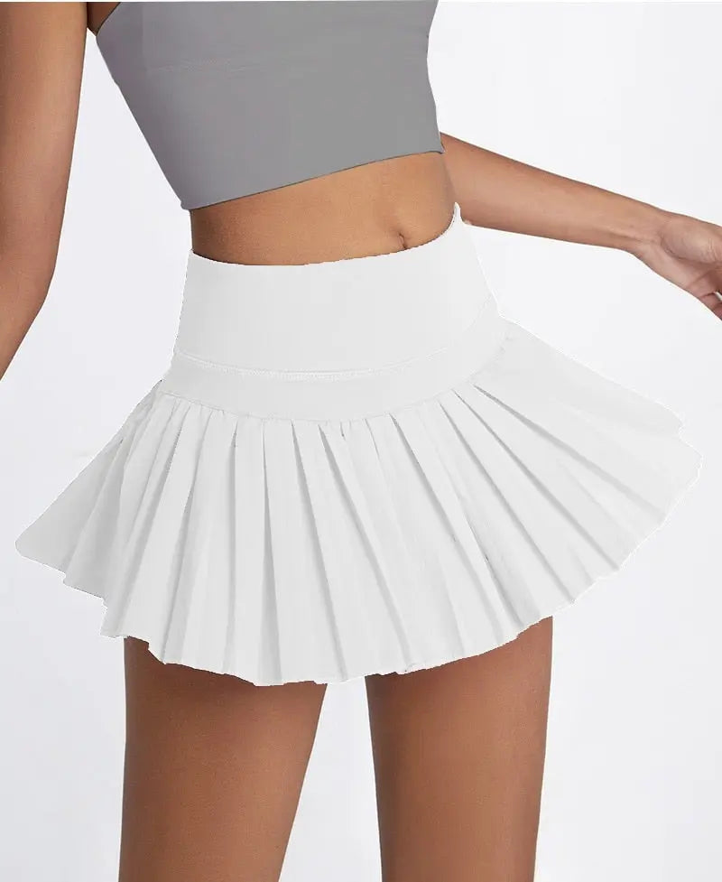 Cloud Hide Safe Tennis Skirts XS-XXL Gym Golf Running Pleated Pantskirt SEXY Women Sports Fitness Shorts Pocket High Waist Skort