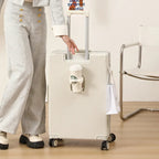 20/24 Inch Aluminum Frame Trolley Case with USB Cup Holder Large Capacity Luxlife Brands