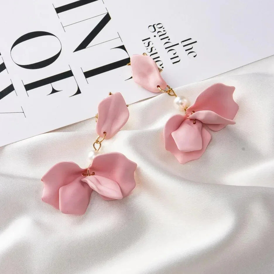 Modern Flower Clip-On Earrings LUXLIFE BRANDS