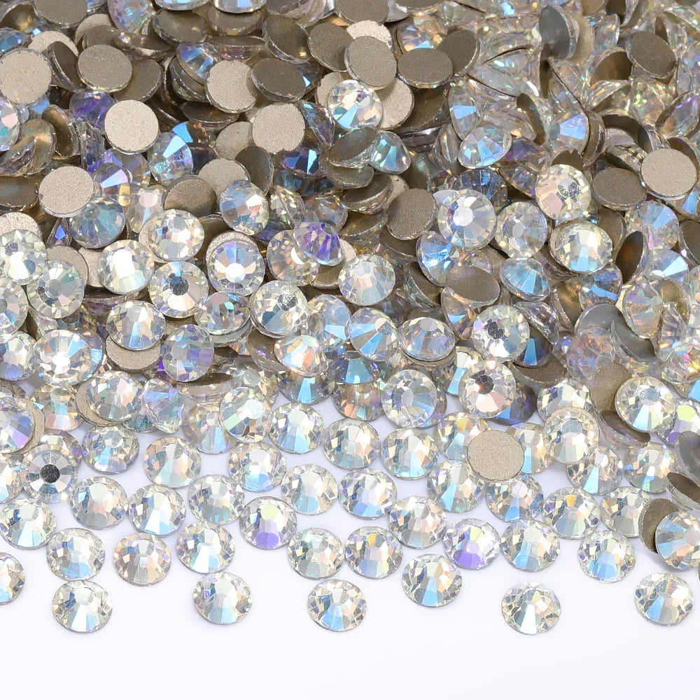 SS3-SS30 Gold Bottom Flat Back Glass High Quality Crystal Rhinestones