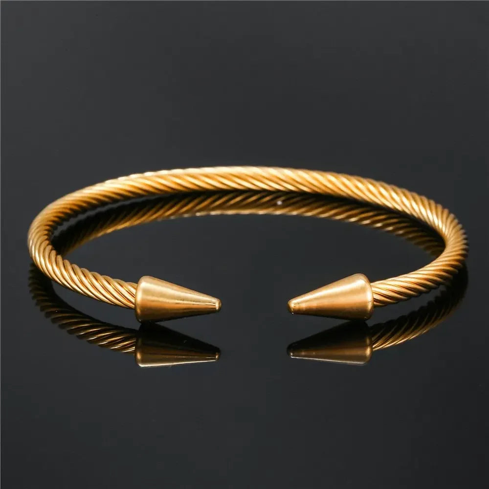 Stainless Steel Gold Color Bangle Bracelets Luxury Brand Stylish Mesh Bangle for Women Men Decoration Jewelry Accessory Gift
