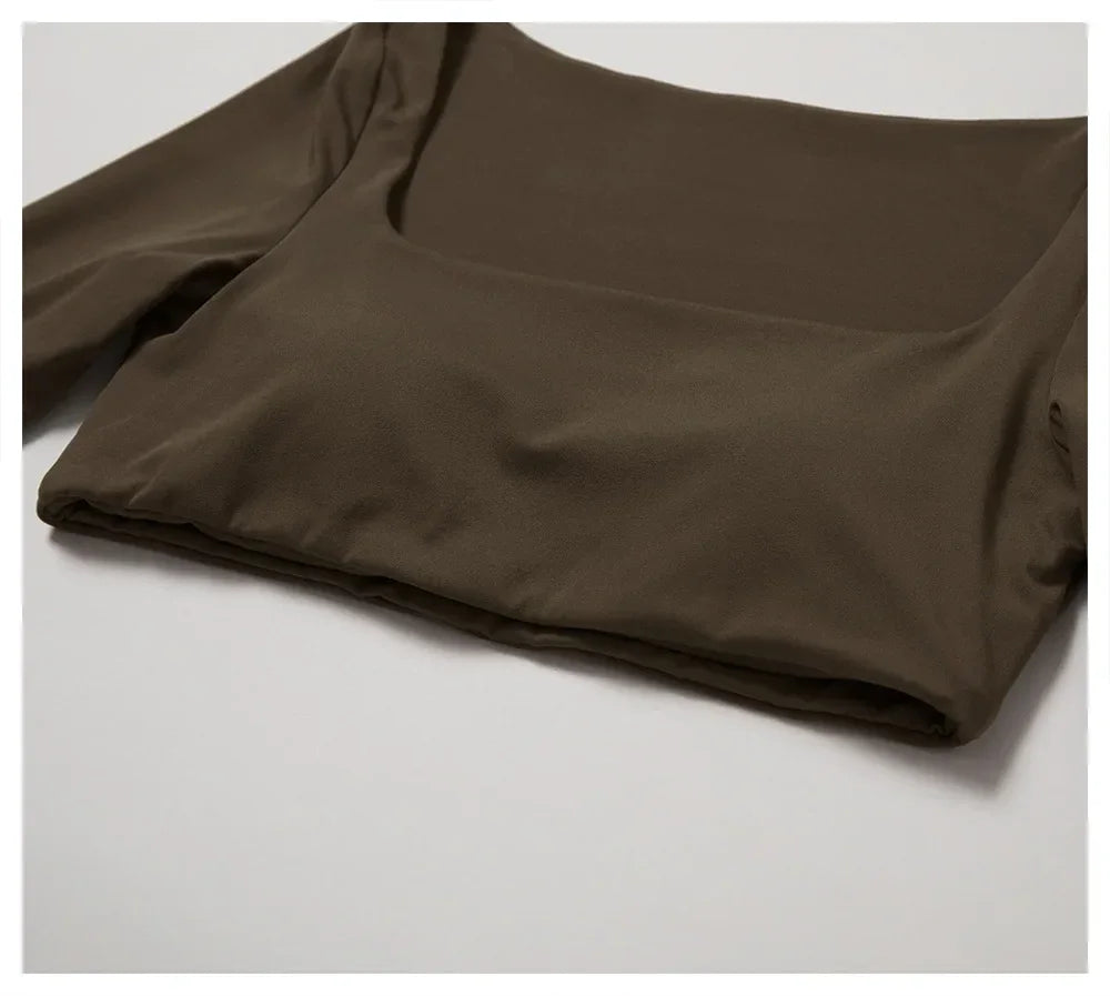 Yoga Shirts Fitness Long Sleeve Women Sport Crop Top Women Square Neck Gym Top Yoga T-Shirt Clothing Casual Quick Dry Sportswear