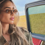 Trendy Rimless Polygonal Sunglasses Stylish Gradient Lens Metal Shades Eyewear Luxury Brand Small Rhombus Vintage Sun Glasses Luxlife Brands