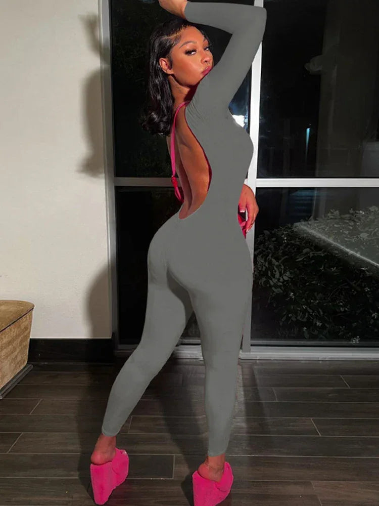 Long Sleeve Fitness Jumpsuit