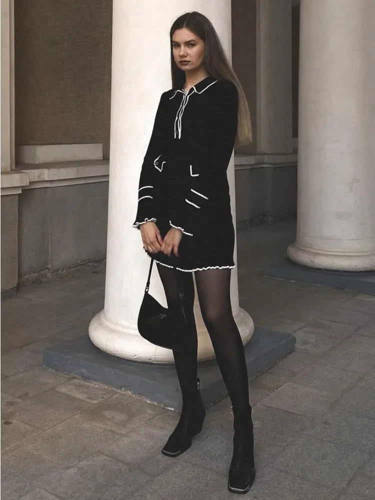 Elegant Long Sleeve Mini Dress LUXLIFE BRANDS