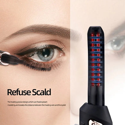 Electric Heated Eyelash Curler USB Rechargeable Eyelashes Curler 3 Mode Quick Heating Natural Eyelash Curler Long Lasting Makeup LUXLIFE BRANDS