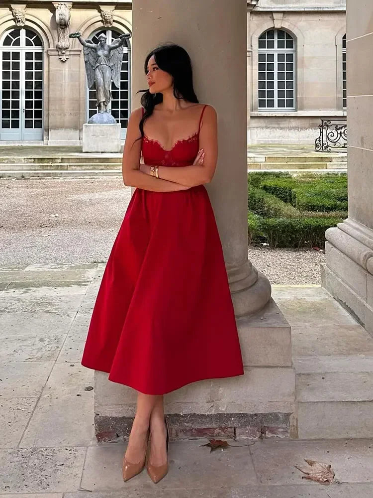 Bella Red Evening Dress LUXLIFE BRANDS
